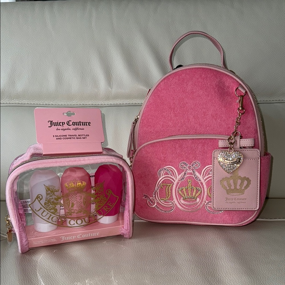 Juicy Couture Pink Lemonade Backpack And Wallet Keychain